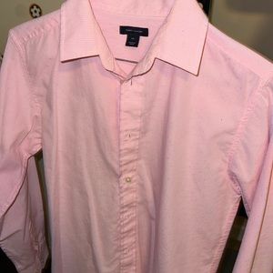 Tommy Hilfiger pink button down polo shirt